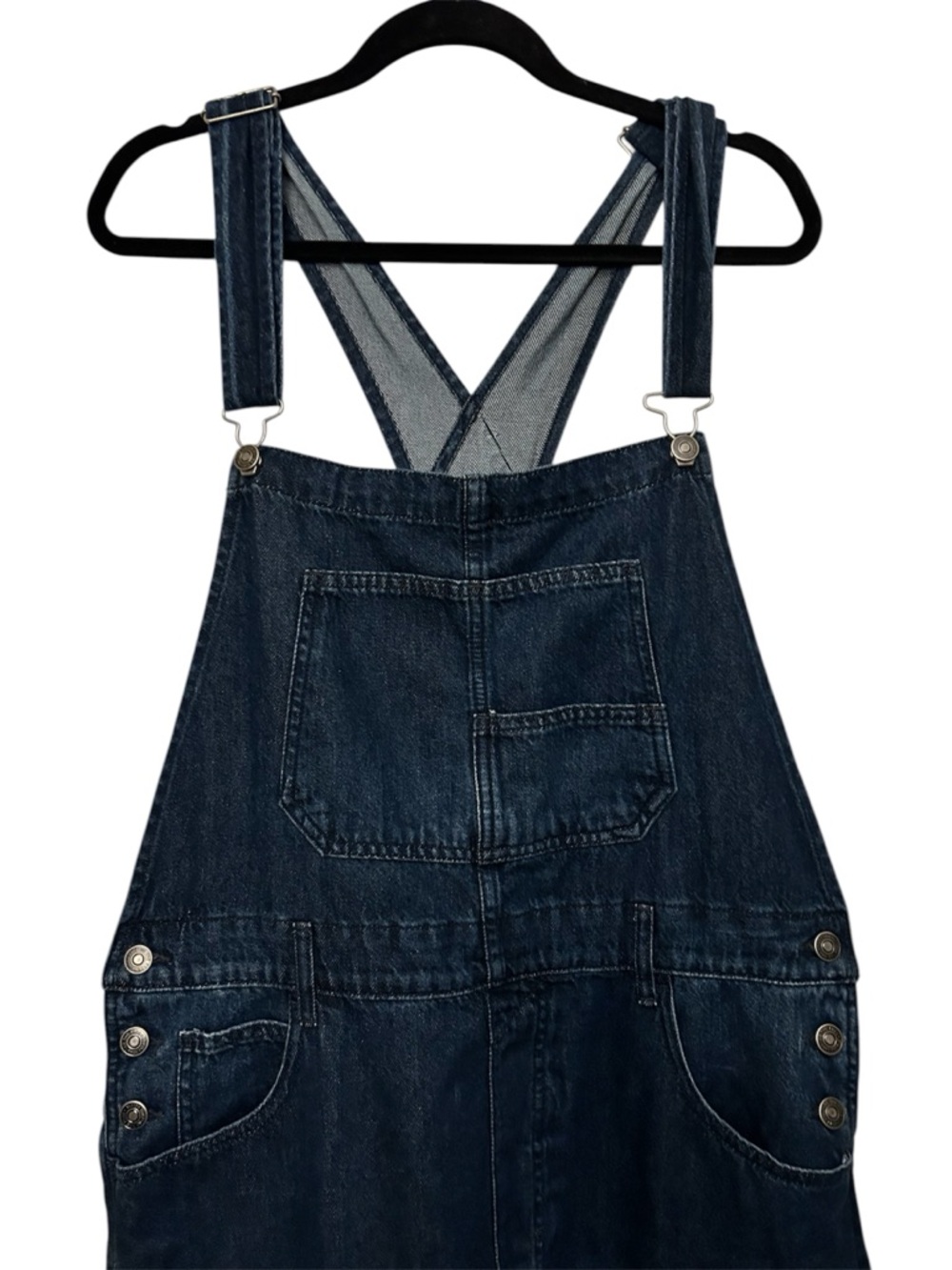 Free People We the Free Ziggy Dark Blue Wash Denim Overalls Size XL - Picture 4 of 7